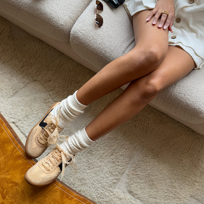 NOTICE SLIDE SNEAKERS TAN MULTI SUEDE