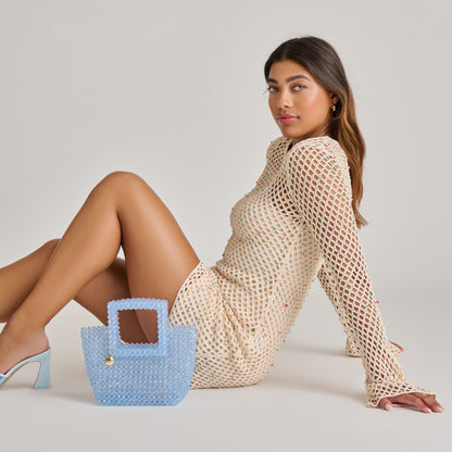 MAREL HANDBAG BLUE BEADED