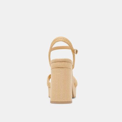TINAYA HEELS LT NATURAL RAFFIA