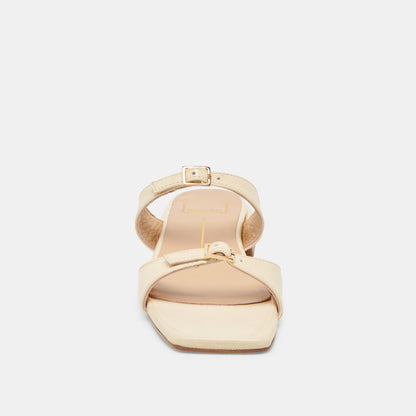 LAVERN SANDALS LIGHT YELLOW CRINKLE PATENT
